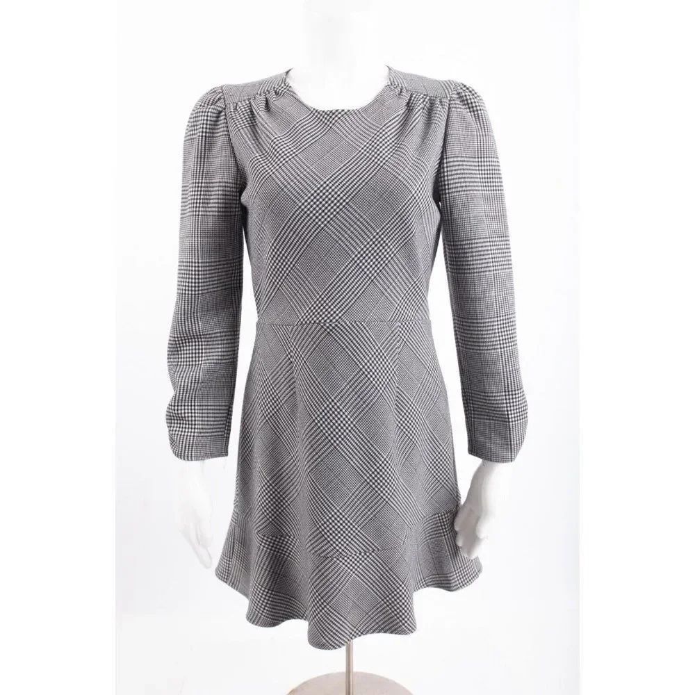 Dra Los Angeles Womans Dress Size M Black White Gordon Plaid Lydia A-line NWT